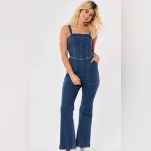 Women's Blue Denim Corset Jumpsuit Sz L